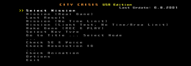 City Crisis (USA)-main debug menu.png