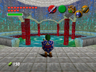 A Majora's Mask-styled Great Fairy room, showing corruption.