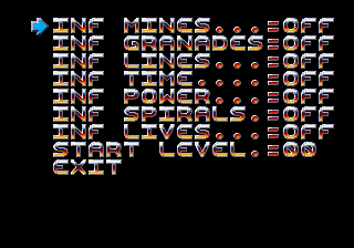 Turrican Genesis Cheat Menu.png