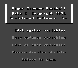 Roger Clemens MVP Baseball SNES debug menu.png
