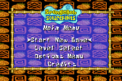 Supersponge GBA Proto Main Menu.png