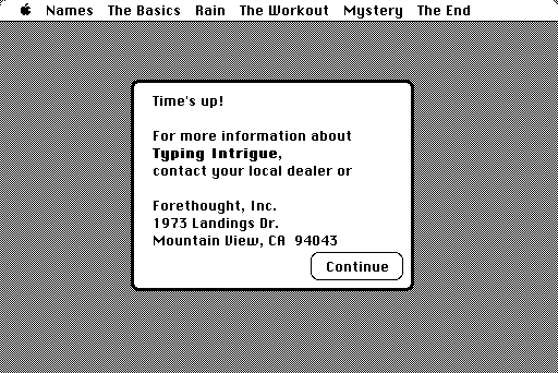 Typing Intrigue (Mac OS Classic) - Time.png