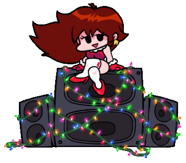 FNF GF Dancing Beat Hair Landing Christmas.gif