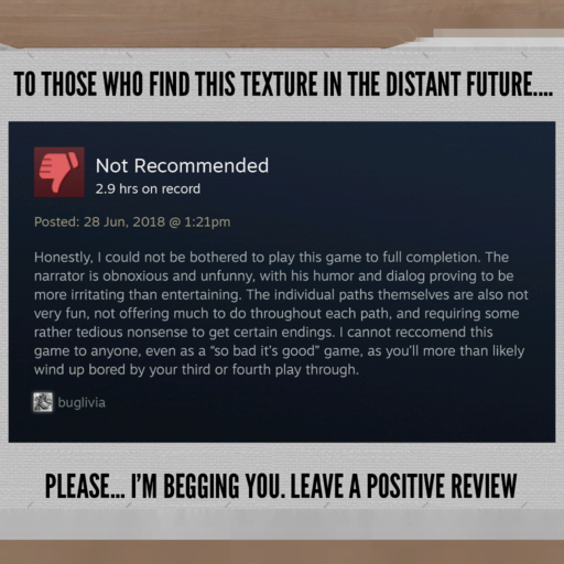 All the Steam reviews seen in-game are real ones for the original "Stanley Parable", just with the usernames changed.