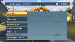 GardenWarfare QADebugMenu ProgressionDebug.png