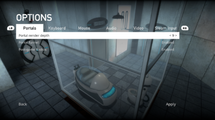 Portal Steamdeck Settings menu.png
