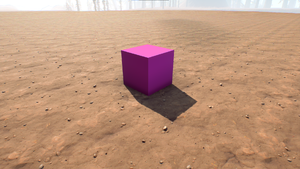 A Magenta Cube Found Out-Of-Bounds in Weirding Woods.