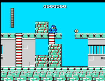 Running Mega Man from the NES console.