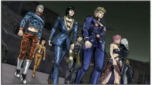 Leone Abbacchio in the credits image on the far right.