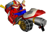 Captain Rainbow mach rider riding back.png