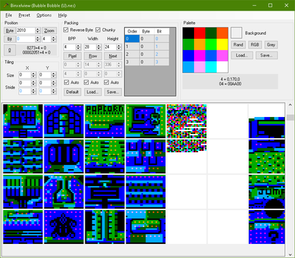 Example showing Bubble Bobble (NES) in Binxelview.