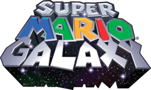 The Super Mario Galaxy logo, as seen at E3 2006.