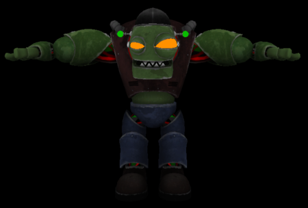 The unused Zombot model from the front