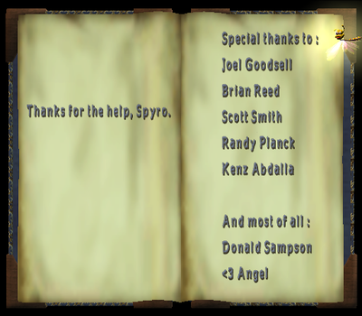 A screenshot of the secret credits.