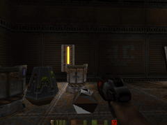 The Mines ammo as an item in Q2Test. Nuke ammo is beside it. Explobarrels for scale.